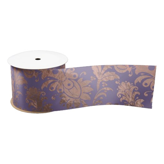 Glamoureus Roos Gold Foil en Lavender Floral Satijnen Lint (Spoel)