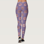 Glamoureus Roos Gold Foil en lavender Lips Leggings (Achterkant)