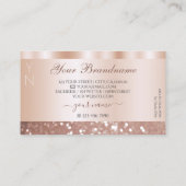 Glamoureus Roos Gold Glitter en Monogram Luxureus Visitekaartje (Achterkant)