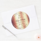 Glamoureus Roos Gold Glitter Initialen Productlabe Ronde Sticker (Envelop)