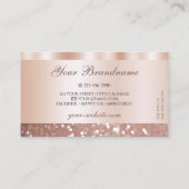 Glamoureus Roos Gold Glitter Luxueus Visitekaartje (Achterkant)