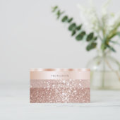 Glamoureus Roos Gold Glitter Luxueus Visitekaartje (Staand voorkant)