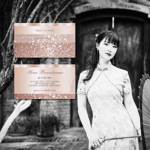 Glamoureus Roos Gold Glitter Luxueus Visitekaartje