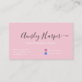 Glamoureus Roos Gold Glitter Marmer Gradient Visitekaartje (Achterkant)