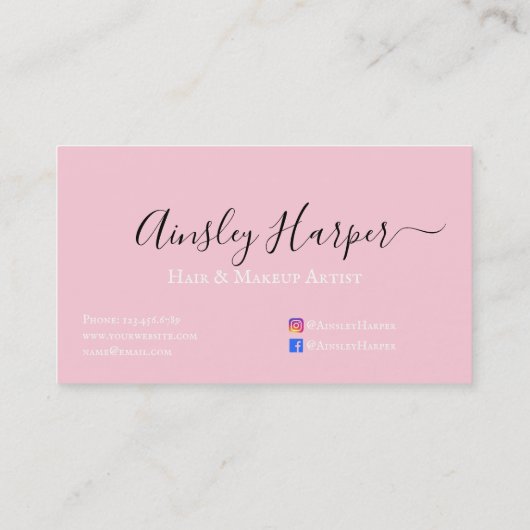 Glamoureus Roos Gold Glitter Marmer Gradient Visitekaartje (Achterkant)