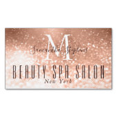 Glamoureus Roos Gold Glitter SPA Salon Magnetisch Visitekaartje (Voorkant)