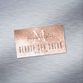 Glamoureus Roos Gold Glitter SPA Salon Magnetisch Visitekaartje (Voorbeeld)