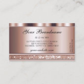 Glamoureus Roos Gold Glitter Stars Voeg Logo toe Visitekaartje (Achterkant)