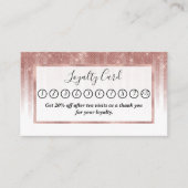 Glamoureus Roos Gold Glitter Striped Gradient Klantenkaartje (Voorkant)