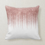 Glamoureus Roos Gold Glitter Striped Gradient Kussen<br><div class="desc">Dit glamoureuze, moderne en meisjesontwerp als perfect voor de elegante fashionista. Het is voorzien van een faux bedrukte dunne roos gouden glitter sequin striped ombre gradiënt bovenop een eenvoudige witte achtergrond. Het is , mooi en meisjes! ***BELANGRIJKE NOTA VAN HET ONTWERP: Voor om het even welk verzoek van het douaneontwerp...</div>