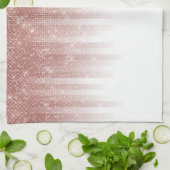 Glamoureus Roos Gold Glitter Striped Gradient Theedoek (Gevouwen)