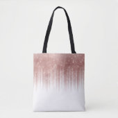 Glamoureus Roos Gold Glitter Striped Gradient Tote Bag (Voorkant)