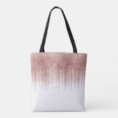 Glamoureus Roos Gold Glitter Striped Gradient Tote Bag (Achterkant)
