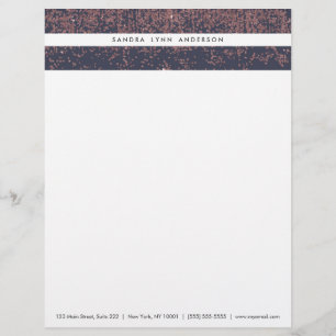 Glamoureus Roos Gold Navy Blue Glitter Ombre Briefhoofd