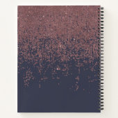 Glamoureus Roos Gold Navy Blue Glitter Ombre Notitieboek (Achterkant)