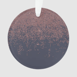 Glamoureus Roos Gold Navy Blue Glitter Ombre Ornament