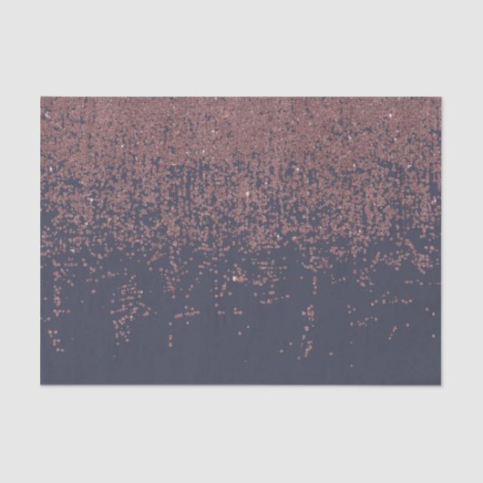 Glamoureus Roos Gold Navy Blue Glitter Ombre Tissuepapier (Voorkant)