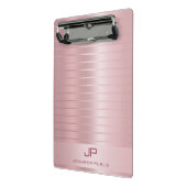 Glamoureus Roos Gold Sjabloon Moderne monogram Mini Klembord (Angled2)