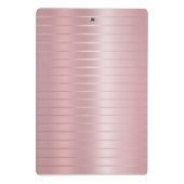 Glamoureus Roos Gold Sjabloon Moderne monogram Mini Klembord (Achterkant)