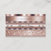 Glamoureus Roos Gold Sparkle Glitter Stars Diamond Visitekaartje (Voorkant)