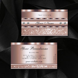 Glamoureus Roos Gold Sparkle Glitter Stars Diamond Visitekaartje