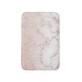 Glamoureus Roos Gold White Glitter Marble Gradient Badmat (Voorkant Verticaal)