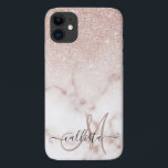Glamoureus Roos Gold White Glitter Marble Gradient Case-Mate iPhone Case<br><div class="desc">Dit elegante en girale ontwerp is perfect voor de trendy en stijlvolle fashionista. Het is voorzien van een faux bedrukt roos goudvormig glitter ombre gradiënt bovenop een roze roos en witte marmer stone patroonachtergrond. Het is glamoureus, chic, luxueus, modern en klassiek. ***BELANGRIJKE NOTA VAN HET ONTWERP: Voor om het even...</div>