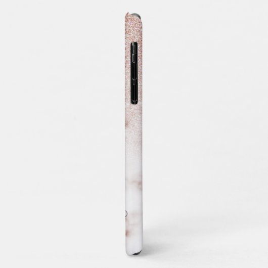 Glamoureus Roos Gold White Glitter Marble Gradient Case-Mate iPhone Case (Achterkant/links)