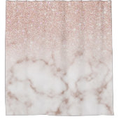 Glamoureus Roos Gold White Glitter Marble Gradient Douchegordijn (Voorkant)