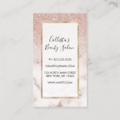 Glamoureus Roos Gold White Glitter Marble Gradient Klantenkaartje (Achterkant)