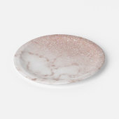 Glamoureus Roos Gold White Glitter Marble Gradient Papieren Bordje (Gekanteld)