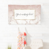 Glamoureus Roos Gold White Glitter Marble Gradient Spandoek (Insitu)
