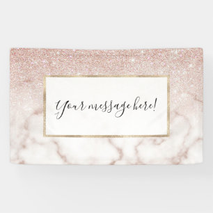 Glamoureus Roos Gold White Glitter Marble Gradient Spandoek