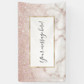 Glamoureus Roos Gold White Glitter Marble Gradient Spandoek (Verticaal)