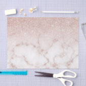 Glamoureus Roos Gold White Glitter Marble Gradient Tissuepapier (Craft)