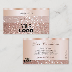 Glamoureus Roos Golden Bright Sparkle Glitter Logo Visitekaartje