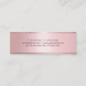 Glamoureus Roos Goud Elegante Moderne Sjabloon Mini Visitekaartje (Achterkant)