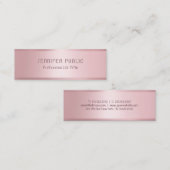 Glamoureus Roos Goud Elegante Moderne Sjabloon Mini Visitekaartje (Voorkant / Achterkant)