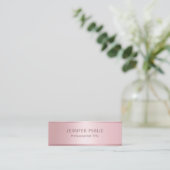 Glamoureus Roos Goud Elegante Moderne Sjabloon Mini Visitekaartje (Staand voorkant)