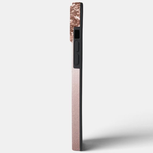 Glamoureus Roos Gouden Glitter Monogram Initialen Case-Mate iPhone Case (Achterkant / Links)