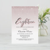 Glamoureus Roos Pink Diamonds 18e verjaardag Kaart (Staand voorkant)