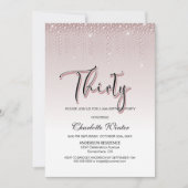 Glamoureus Roos Pink Diamonds 30e verjaardag Kaart (Voorkant)