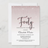 Glamoureus Roos Pink Diamonds 40e verjaardag Kaart (Voorkant)