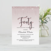 Glamoureus Roos Pink Diamonds 40e verjaardag Kaart (Staand voorkant)