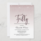 Glamoureus Roos Pink Diamonds 50e verjaardag Kaart (Voorkant)