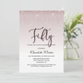 Glamoureus Roos Pink Diamonds 50e verjaardag Kaart (Staand voorkant)