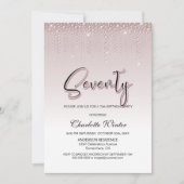 Glamoureus Roos Pink Diamonds 70e verjaardag Kaart (Voorkant)