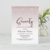 Glamoureus Roos Pink Diamonds 70e verjaardag Kaart (Staand voorkant)