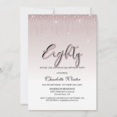 Glamoureus Roos Pink Diamonds 80e verjaardag Kaart (Voorkant)