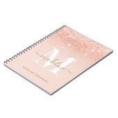 Glamoureus Rosegold Glitter Elegant Script Monogra Notitieboek (Linkerzijde)